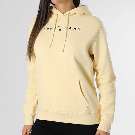 Tommy Jeans - Sweat Capuche Femme Regular Linear 7324 Jaune Clair