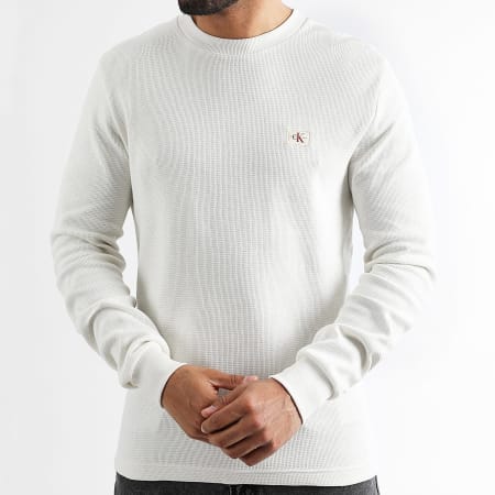 Calvin Klein - Sweat Crewneck Waffle 7117 Blanc