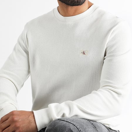 Calvin Klein - Sweat Crewneck Waffle 7117 Blanc