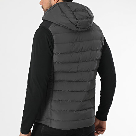 Mackten - Doudoune Capuche Sans Manches Gris Anthracite
