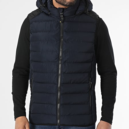 Mackten - Chaqueta azul marino sin mangas y con capucha