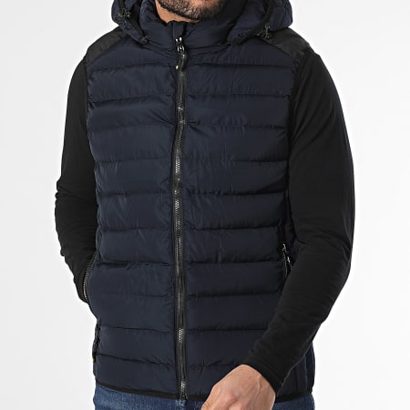 Mackten - Chaqueta azul marino sin mangas y con capucha