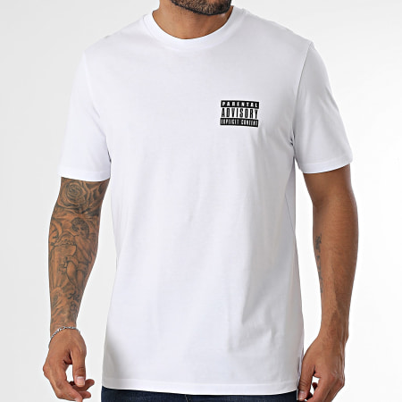 Parental Advisory - Tee Shirt Oversize Large Logo Gothic Back Blanc