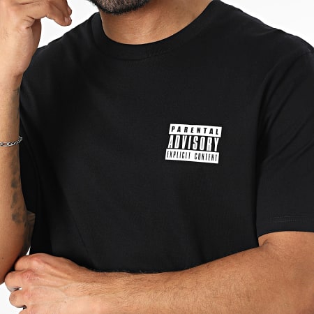 Parental Advisory - Tee Shirt Oversize Large Logo Gothic Back Noir