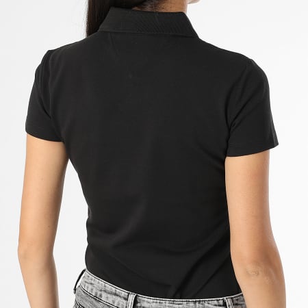 Tommy Jeans - Polo Manches Courtes Slim Femme Essential 0160 Noir