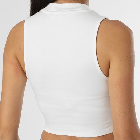 Tommy Jeans - Top Crop Femme Sans Manches Mockneck 0177 Blanc