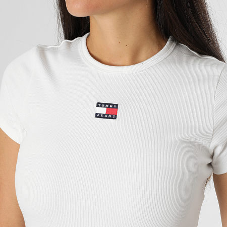 Tommy Jeans - Camiseta mujer Slim Tee Badge 0463 Blanco