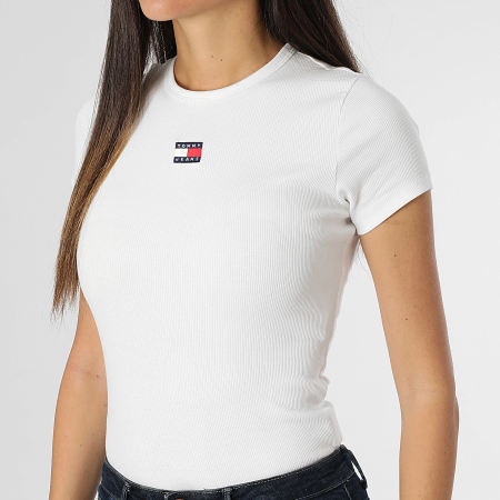Tommy Jeans - Camiseta mujer Slim Tee Badge 0463 Blanco