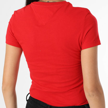 Tommy Jeans - Tee Shirt Femme Slim Linear 8398 Rouge