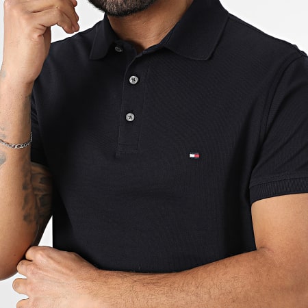 Tommy Hilfiger - Polo Manches Courtes Slim 1985 7771 Bleu Marine