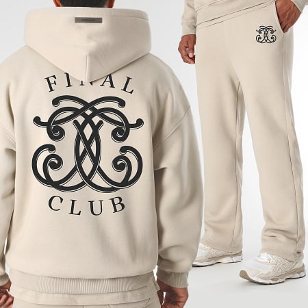 Final Club - Conjunto de sudadera con capucha y pantalón de chándal Embleme Back Beige