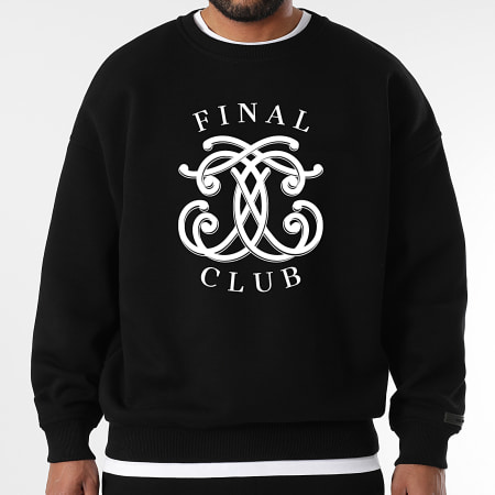 Final Club - Conjunto de sudadera y pantalón de chándal con cuello redondo delantero Embleme Negro