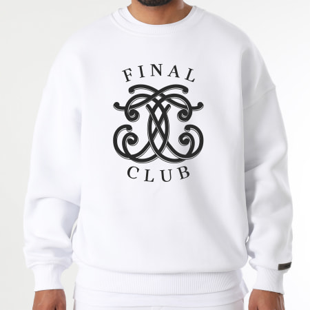 Final Club - Conjunto de sudadera y pantalón de chándal con cuello redondo delantero Embleme Blanco