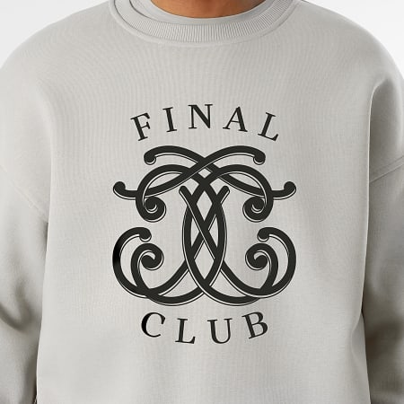 Final Club - Conjunto de sudadera con cuello redondo y pantalón de chándal gris