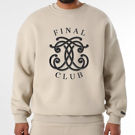 Final Club - Sudadera cuello redondo Embleme Front Beige