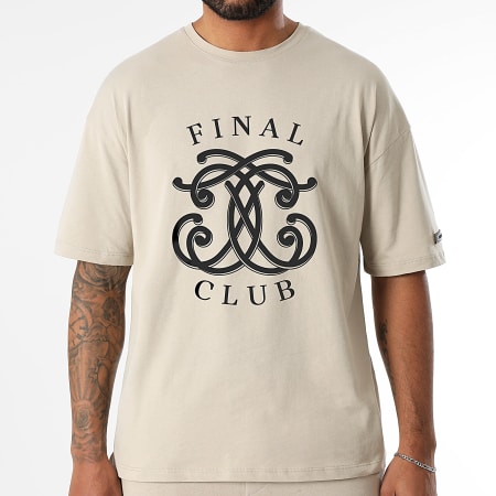Final Club - Tee Shirt Oversize Large Embleme Front Beige