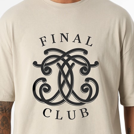 Final Club - Tee Shirt Oversize Large Embleme Front Beige