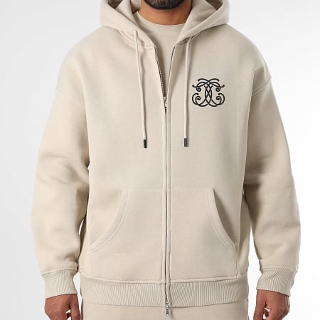Final Club - Sudadera con capucha y cremallera Embleme Back Beige