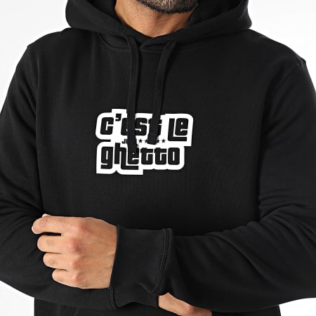 Juss - Felpa con cappuccio nera C'est Le Ghetto