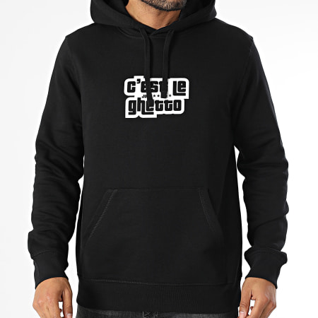 Juss - Felpa con cappuccio nera C'est Le Ghetto