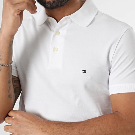 Tommy Hilfiger - Polo Manches Courtes Slim Core 1985 6882 Blanc
