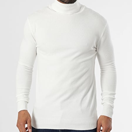 Uniplay - Pull Col Roulé Blanc