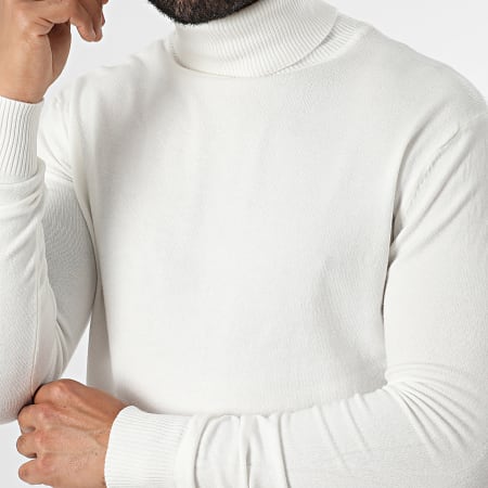 Uniplay - Pull Col Roulé Blanc