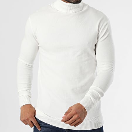 Uniplay - Pull Col Roulé Blanc