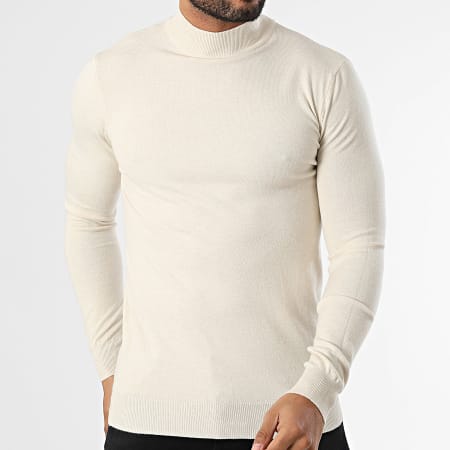 Uniplay - Pull Col Montant Beige