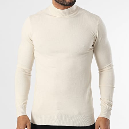 Uniplay - Pull Col Montant Beige