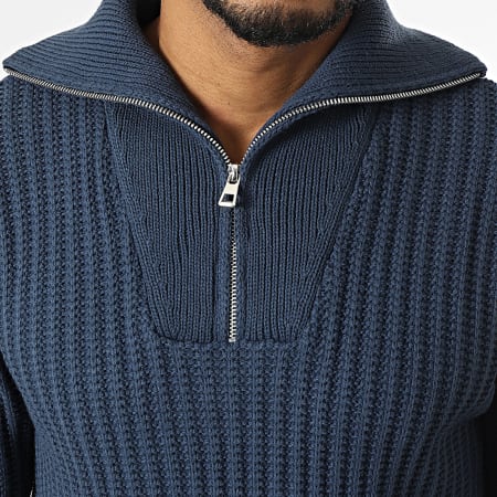 Armita - Pull Col Montant Zippé Bleu Marine