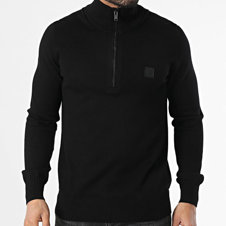 ウェア BIG BOSS BOSS - Kanobix Zip Neck Sweater 50527585 Black - Ryses