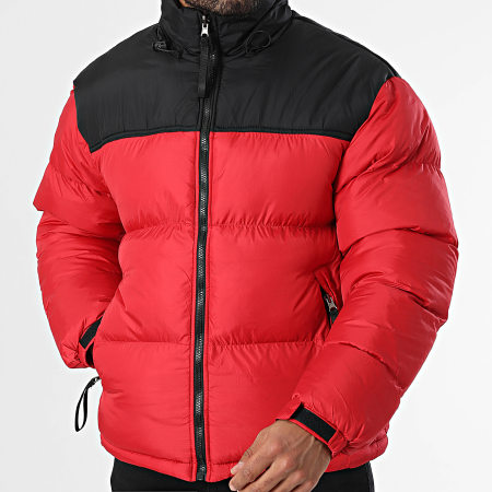 KZR - Doudoune Capuche Rouge Noir