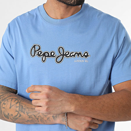 Pepe Jeans - Tee Shirt Dorian PM509721 Bleu Clair