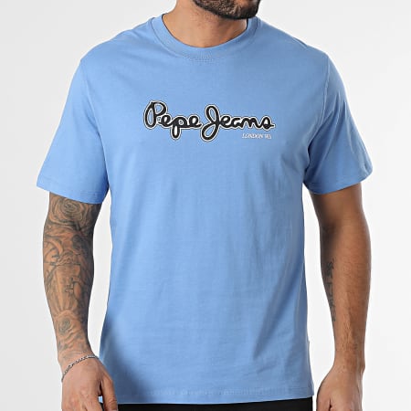 Pepe Jeans - Tee Shirt Dorian PM509721 Bleu Clair