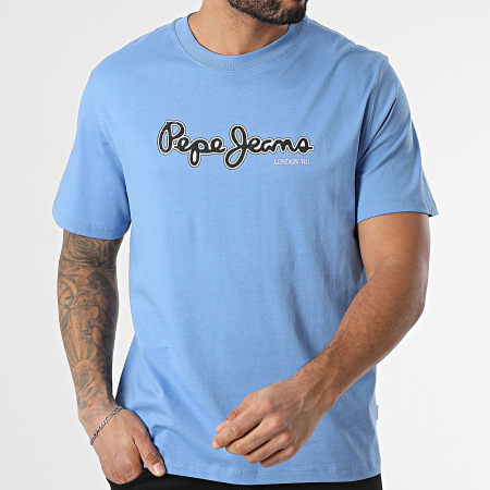 Pepe Jeans - Tee Shirt Dorian PM509721 Bleu Clair