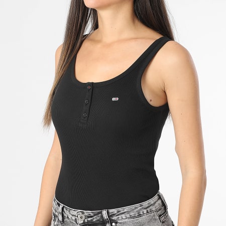Tommy Jeans - Débardeur Slim Femme Button 9492 Noir