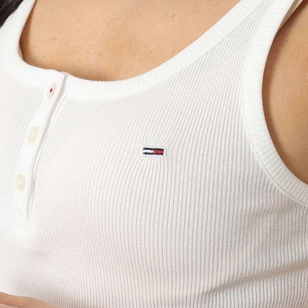 Tommy Jeans - Débardeur Slim Femme Button 9492 Blanc