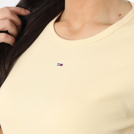 Tommy Jeans - Tee Shirt Slim Femme Essential 7383 Jaune
