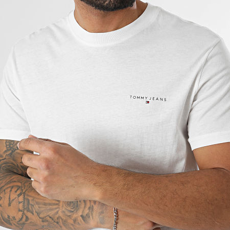 Tommy Jeans - Lot De 2 Tee Shirts Slim Linear Chest 0353 Blanc Noir