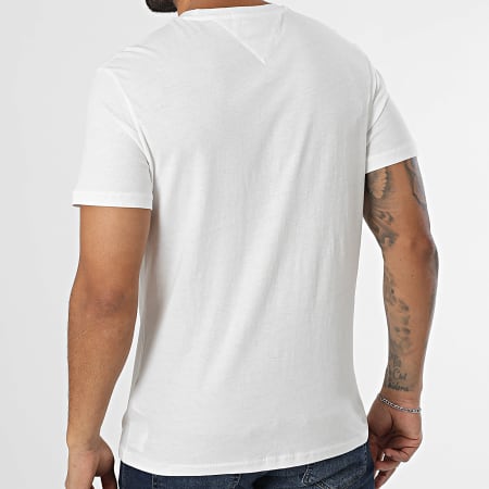Tommy Jeans - Lot De 2 Tee Shirts Slim Linear Chest 0353 Blanc Noir