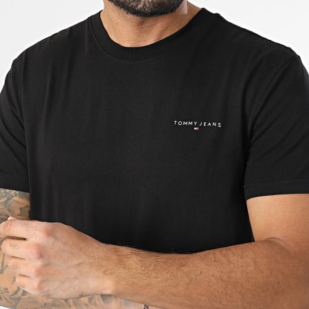 Tommy Jeans - Tee Shirt Slim Linear Chest 1188 Noir