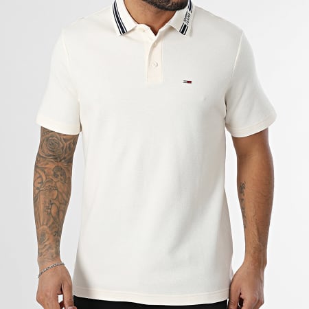 Tommy Jeans - Polo Manches Courtes Tjm Tipped Logo 0225 Beige Clair