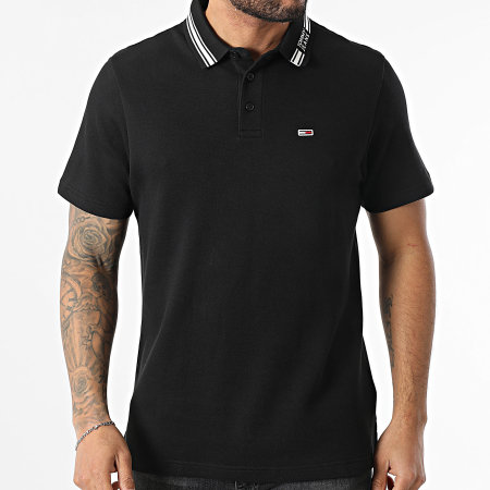 Tommy Jeans - Polo Manches Courtes Tjm Tipped Logo 0225 Noir