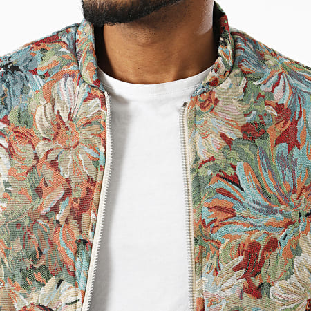 Frilivin - Veste Zippée Beige Verte Bleu Clair