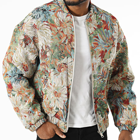 Frilivin - Veste Zippée Beige Verte Bleu Clair