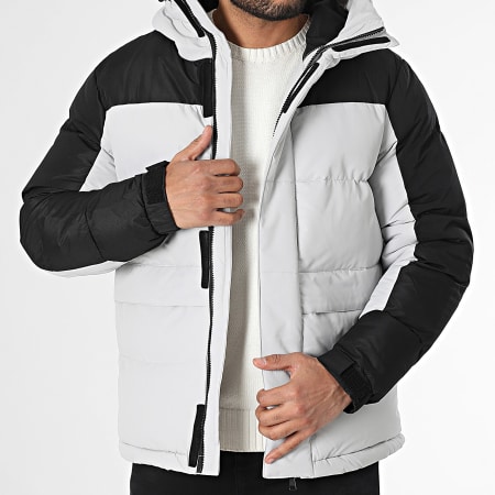 Frilivin - Doudoune Capuche Noire Grise