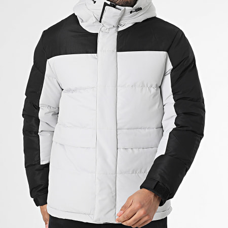 Frilivin - Doudoune Capuche Noire Grise