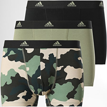 Adidas Sportswear - Lot De 3 Boxers JJ6552 Noir Vert Kaki Camouflage