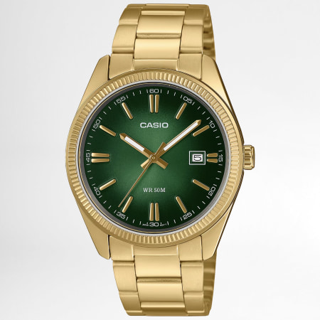 Casio - Montre MTP-1302PGC Doré Vert Foncé